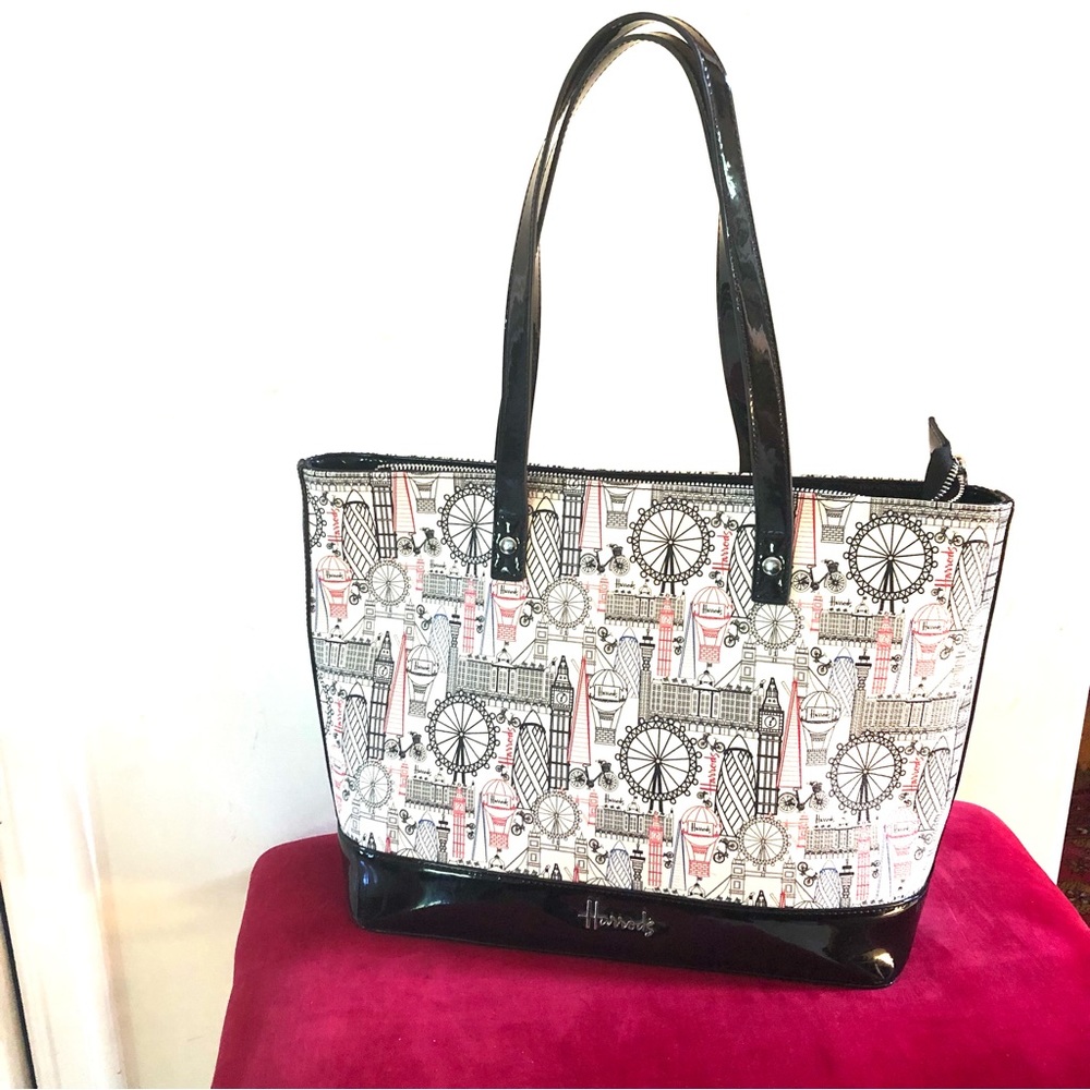 Harrods Black and White Tote Bag